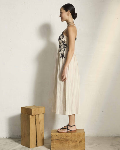 Dress - Morgane dress Orchids Print White