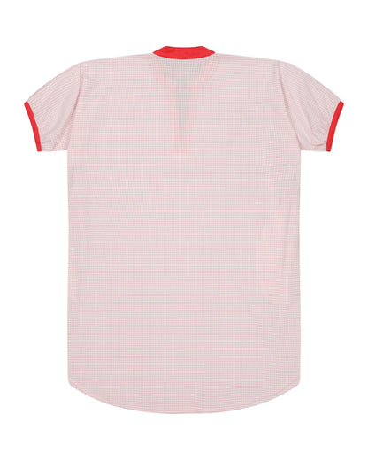 Dress - Romy Pink Gingham Dress With Lace And Red Armholes