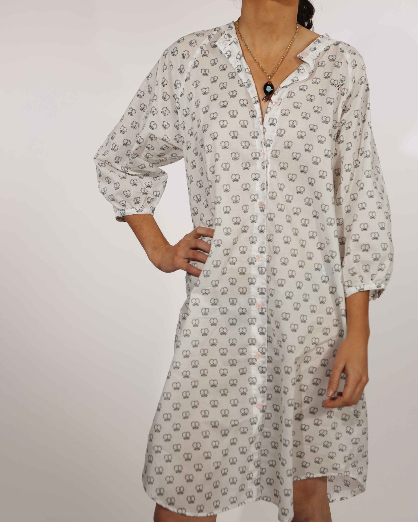 Dress - Simonetta Dress with Embroidery Cherry Red