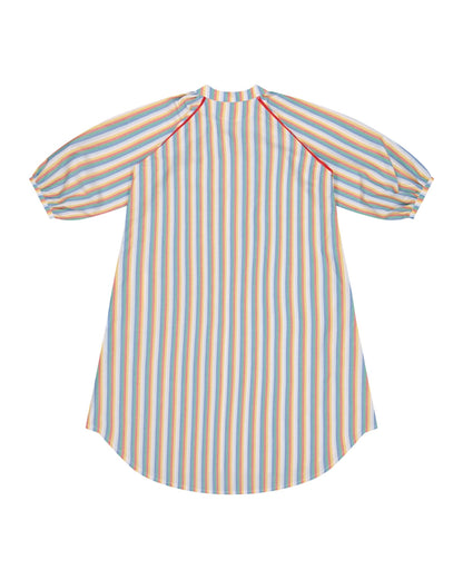 Dress - Simonetta Multicolor Stripes With Ladder Lace Red