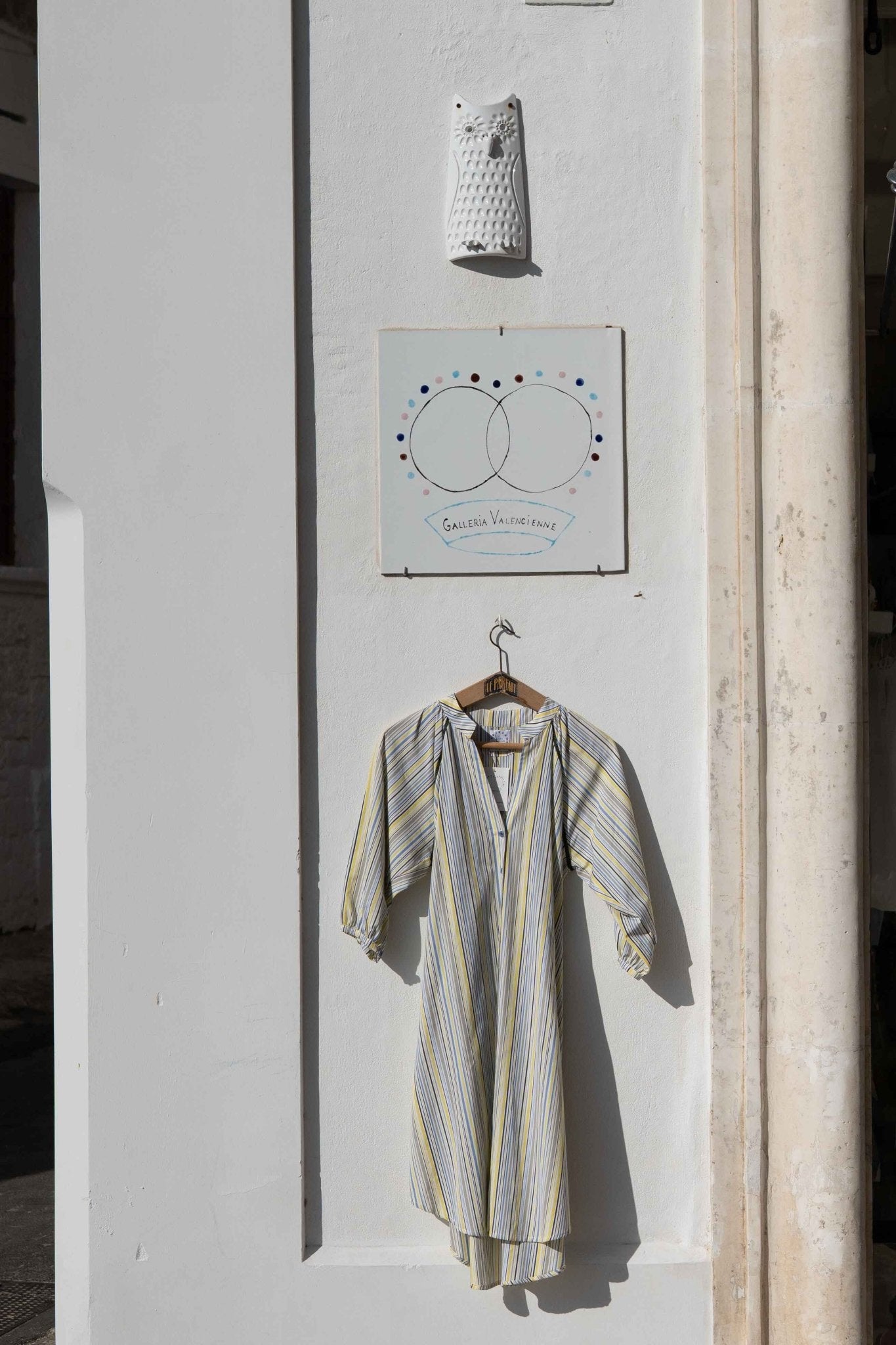 Dress - Simonetta yellow blue grey stripes