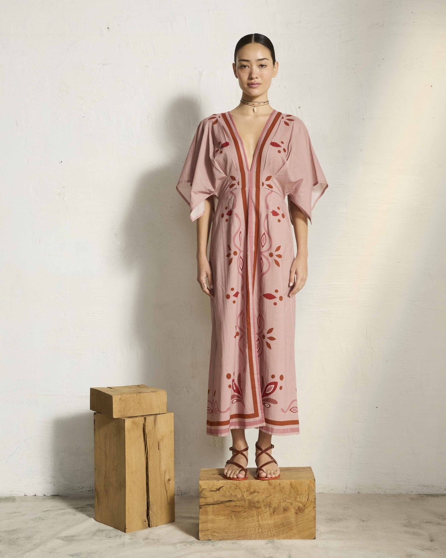 Dress - Souane Pink Arabesque Print Dress