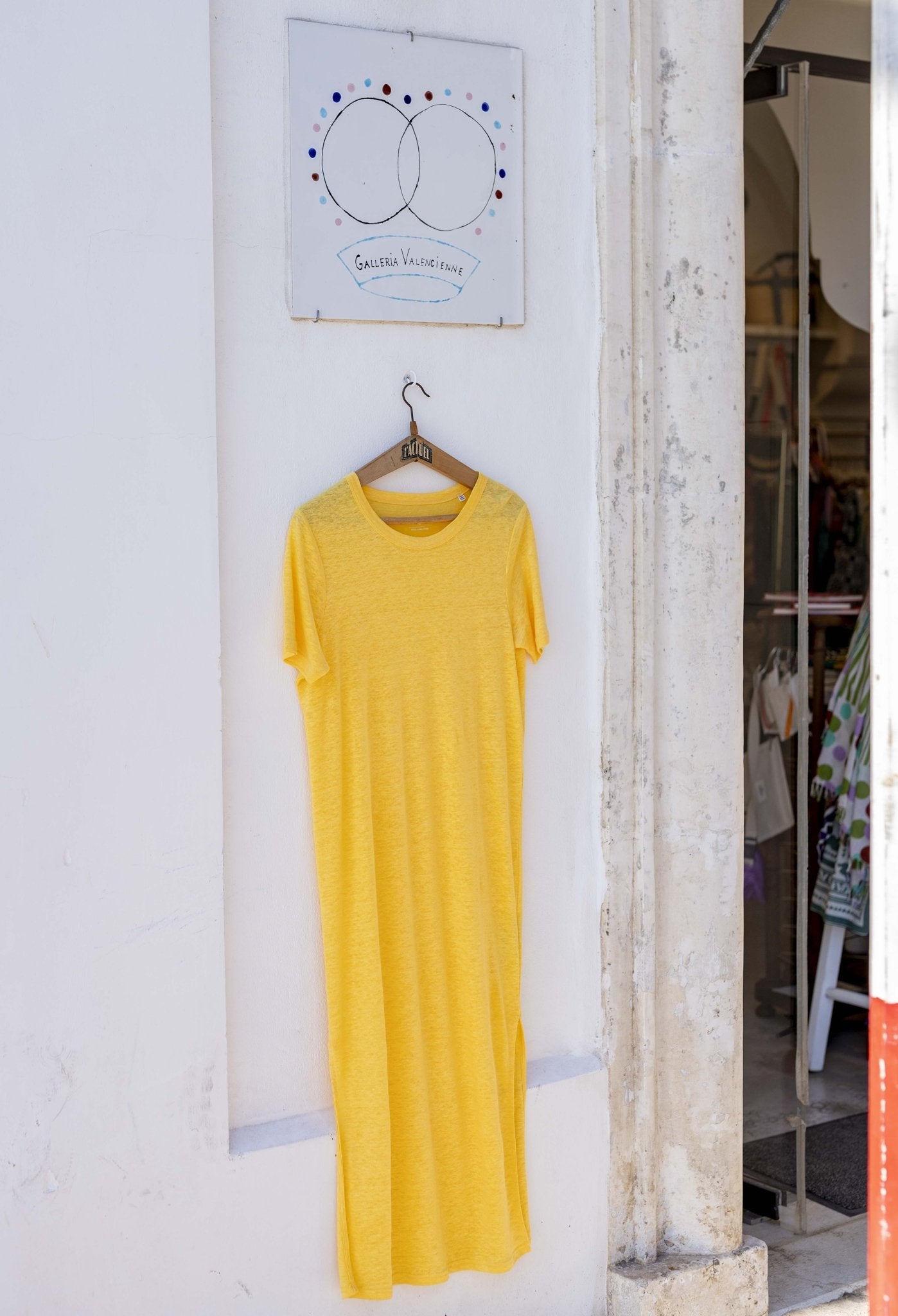 Dress Women - Linen T Shirt Dress Yellow