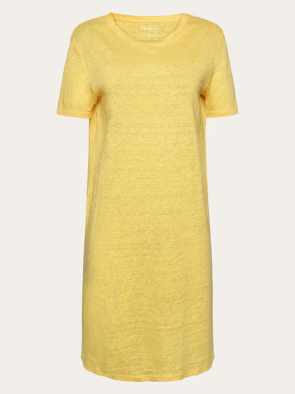 Dress Women - Linen T Shirt Dress Yellow