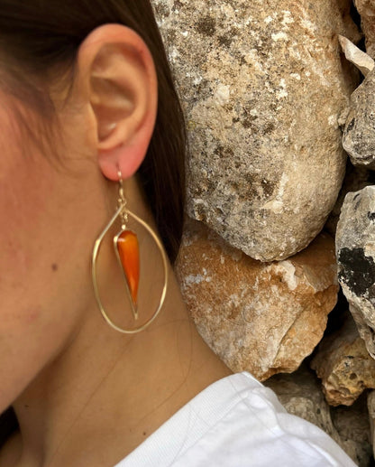 Earrings - Bamboo Orange