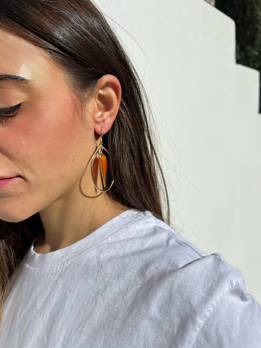 Earrings - Bamboo Orange