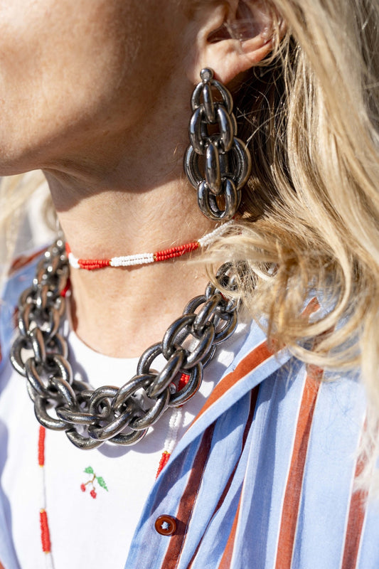 Earrings - Magna Metalic Gunmetal 3