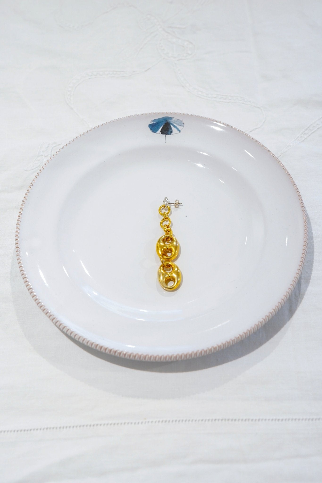 Earrings - Single Long Earring gold coffee bean