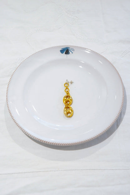 Earrings - Single Long Earring gold coffee bean