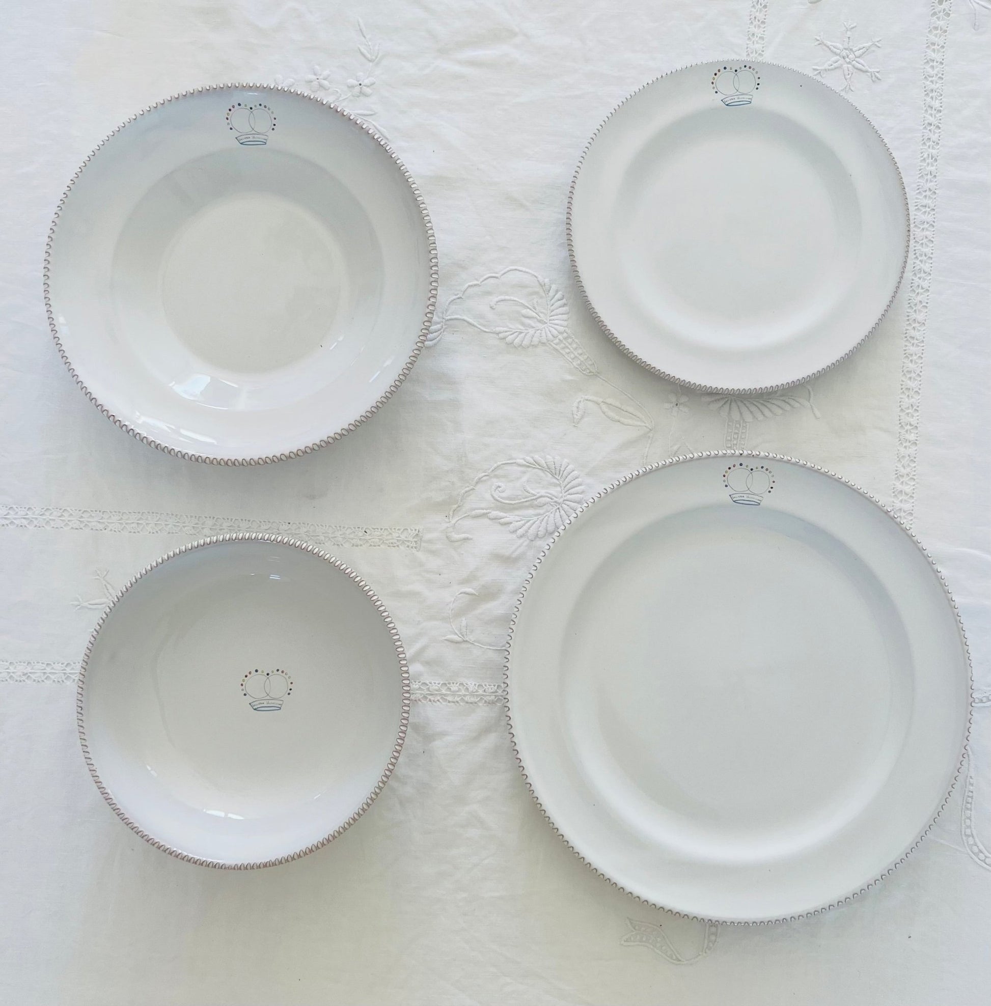 GV Collection Tableware - Plates Crown - Made to Order 4 - piece settings for 4,6,12 guests