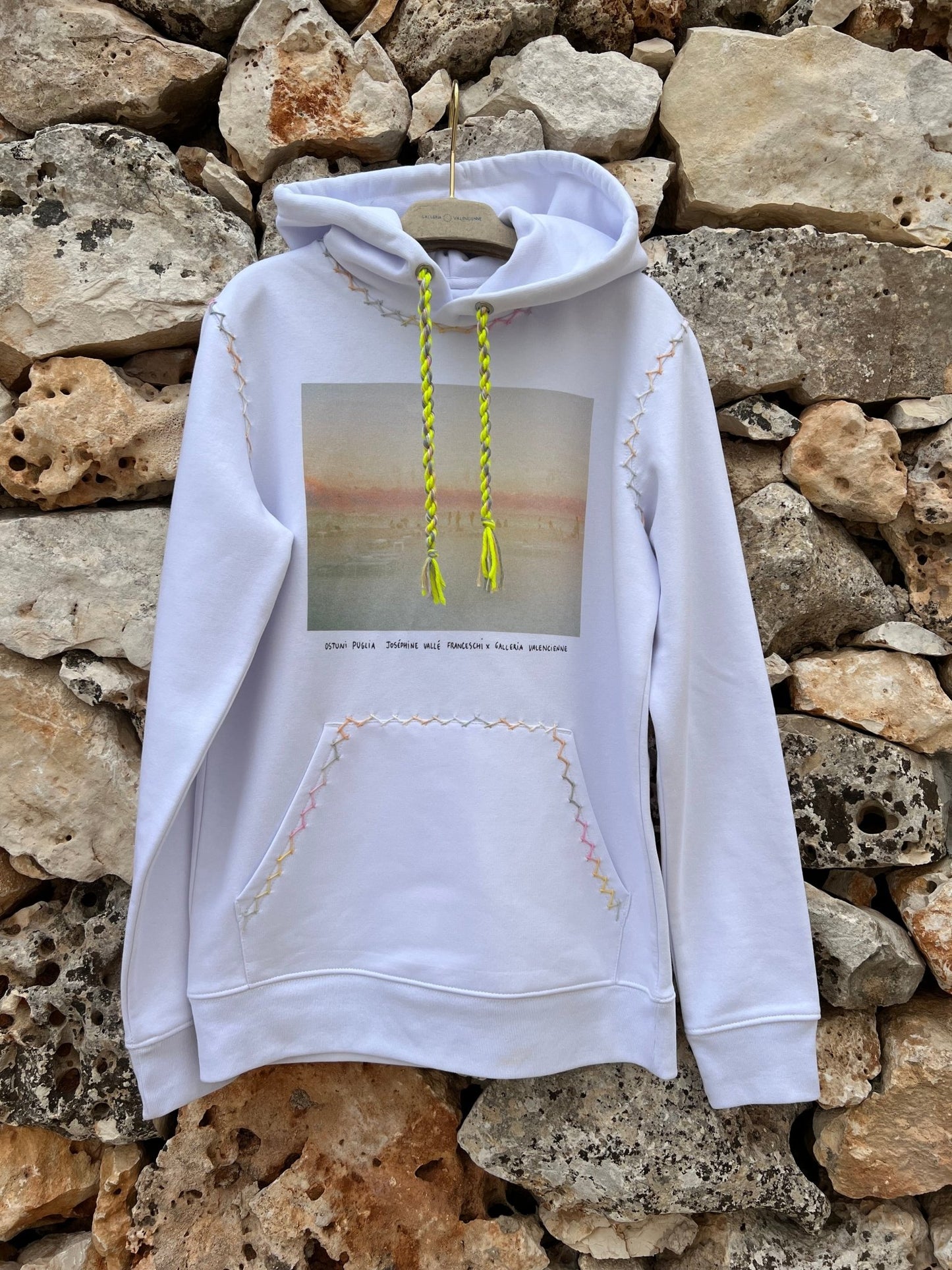 Hoodie - Miami Embroidered Yellow Fluo