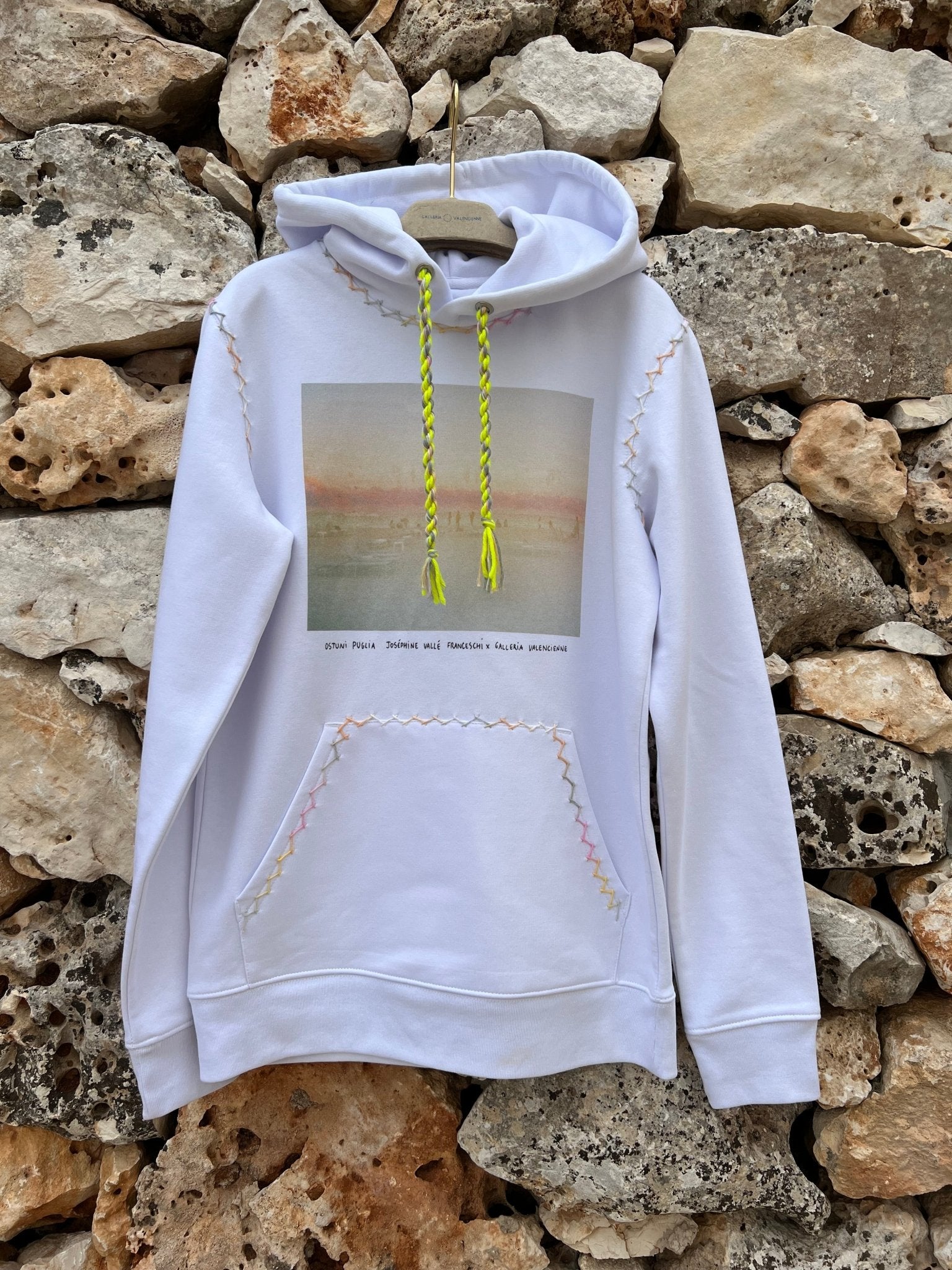 Hoodie - Miami Embroidered Yellow Fluo