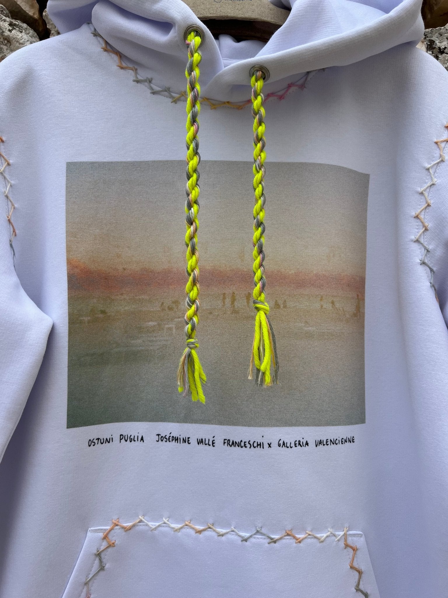 Hoodie - Miami Embroidered Yellow Fluo