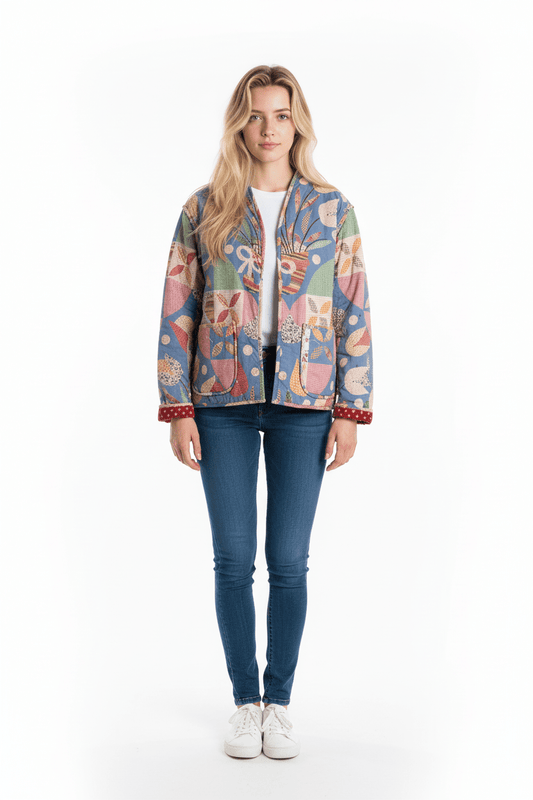 Jacket - Quilted Long pastel Patchwork 1