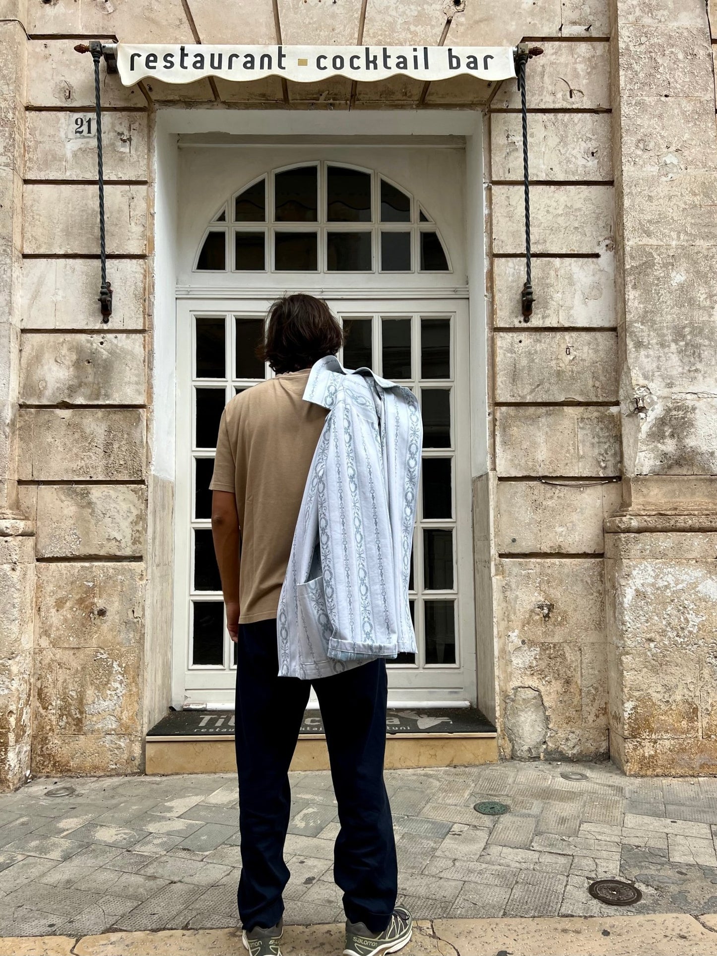 Jacket - White And Sky Blue Unisex