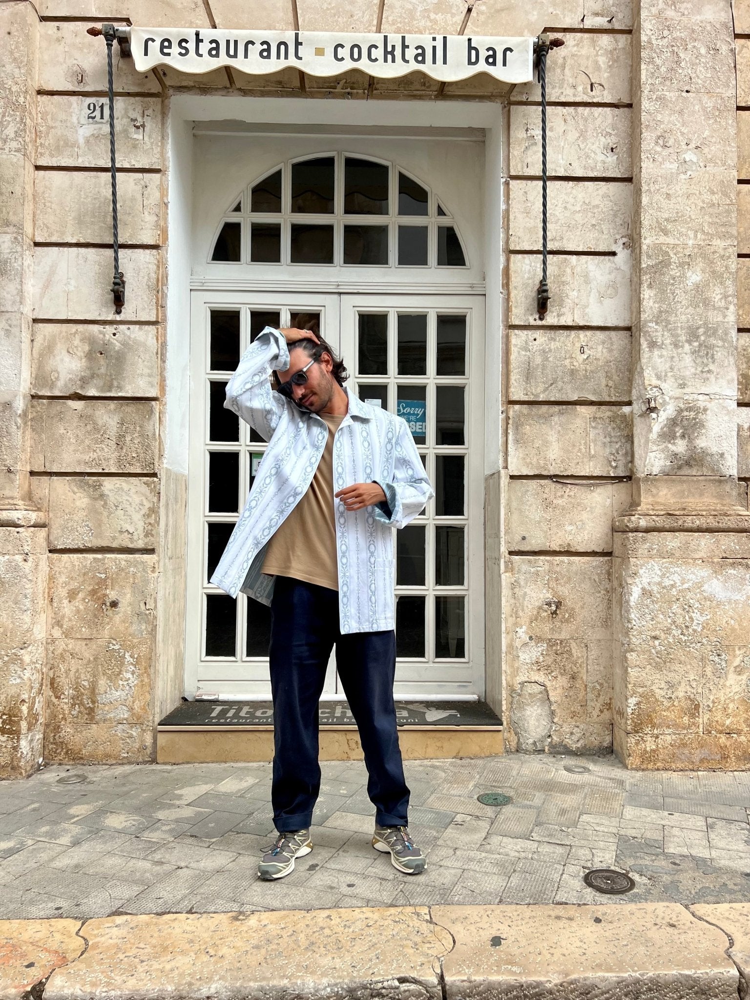 Jacket - White And Sky Blue Unisex