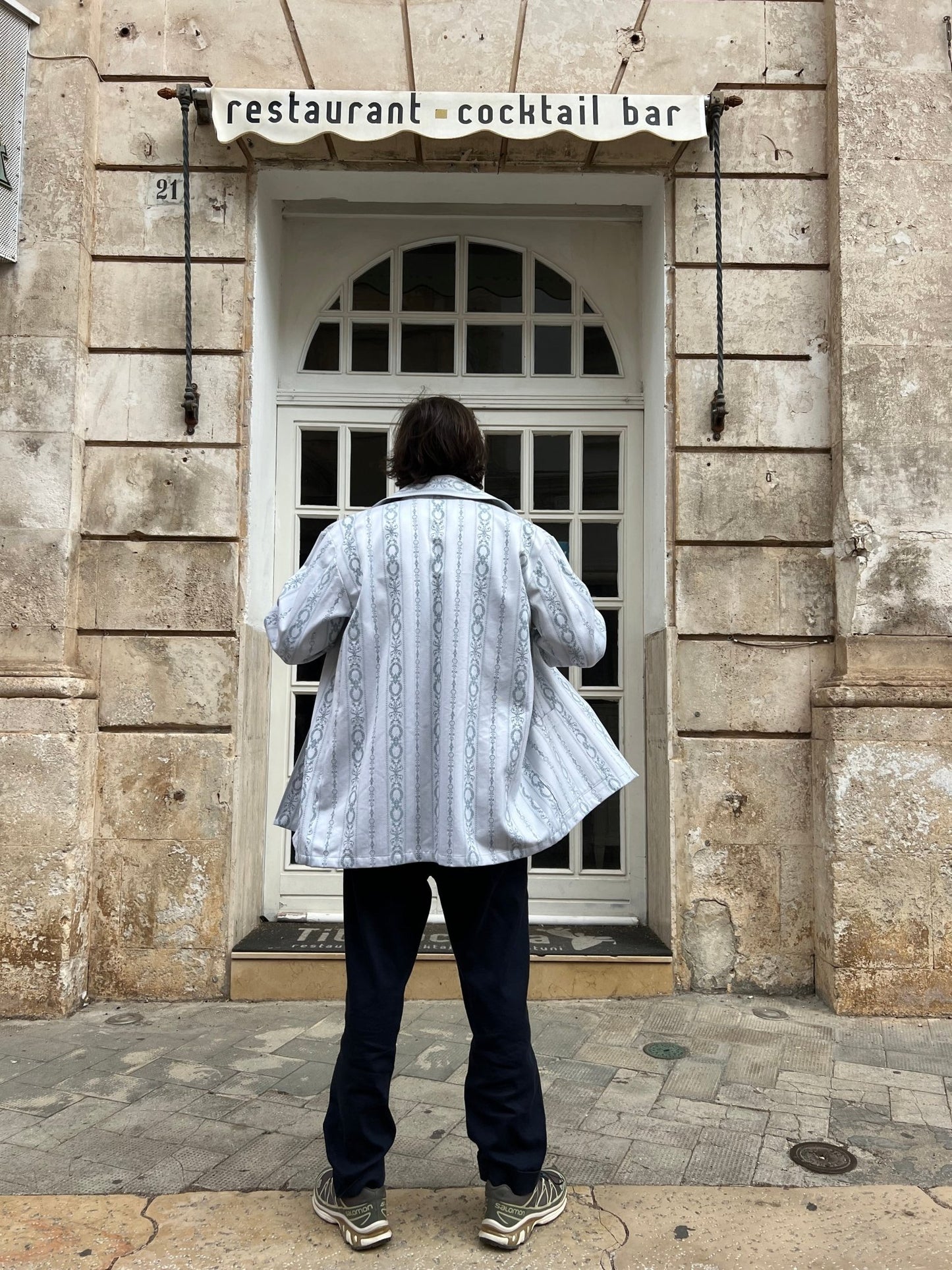 Jacket - White And Sky Blue Unisex