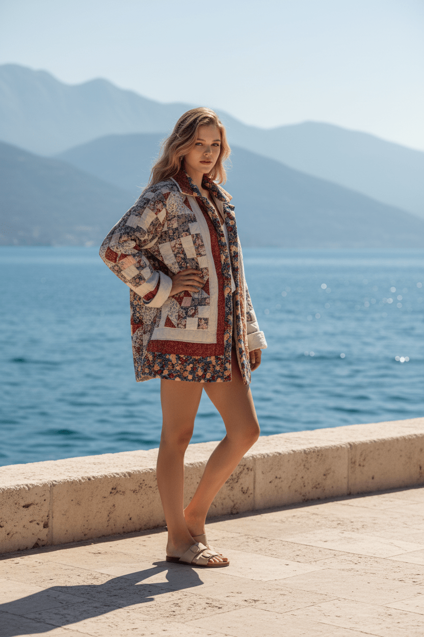 Jacket Women - Quilted Star blu