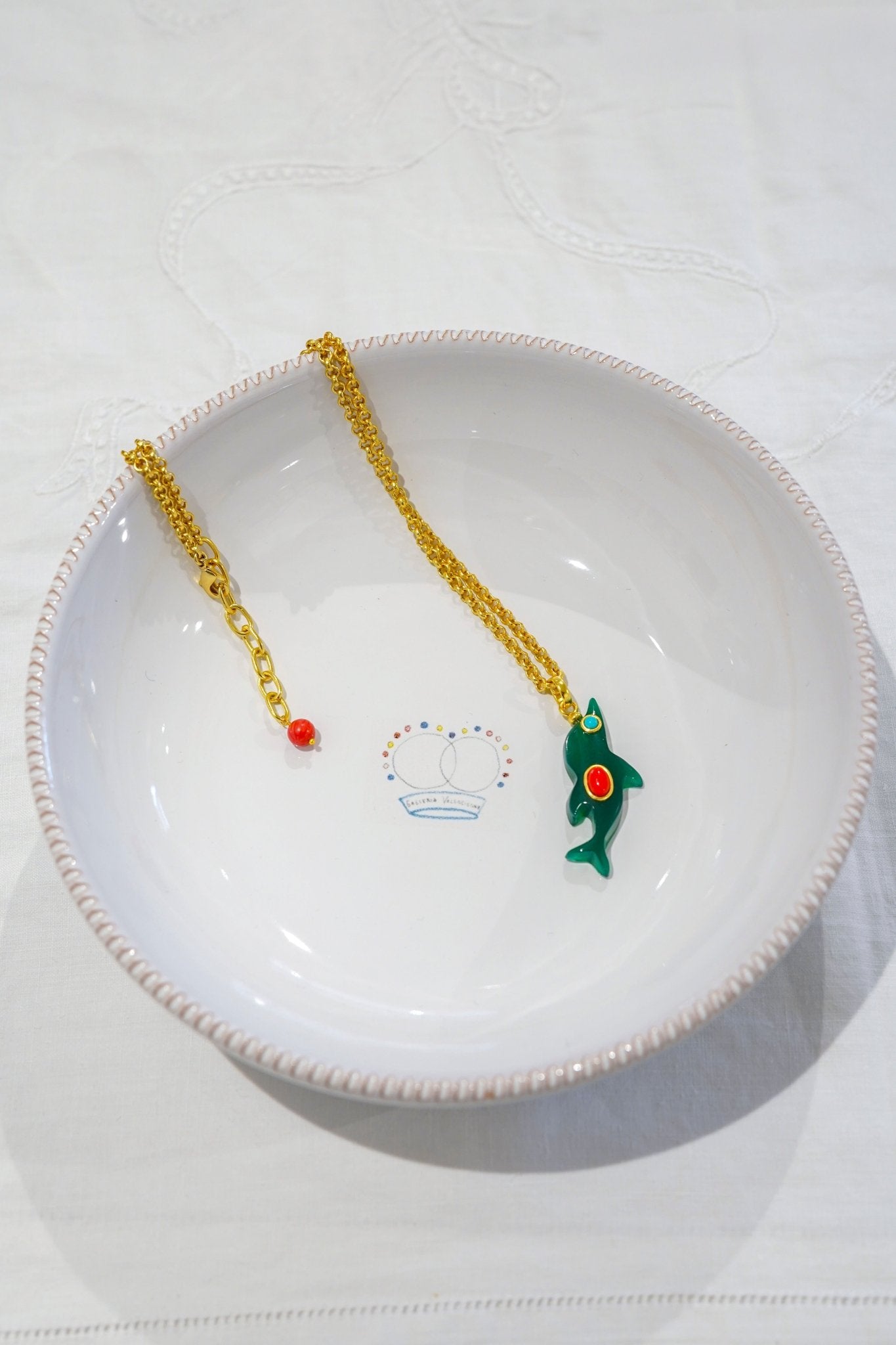 Necklace - Dolphin Green Onyx