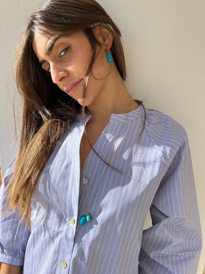 Necklace - Fine jewelry Gold SMALL Scarab Turquoise Pendant