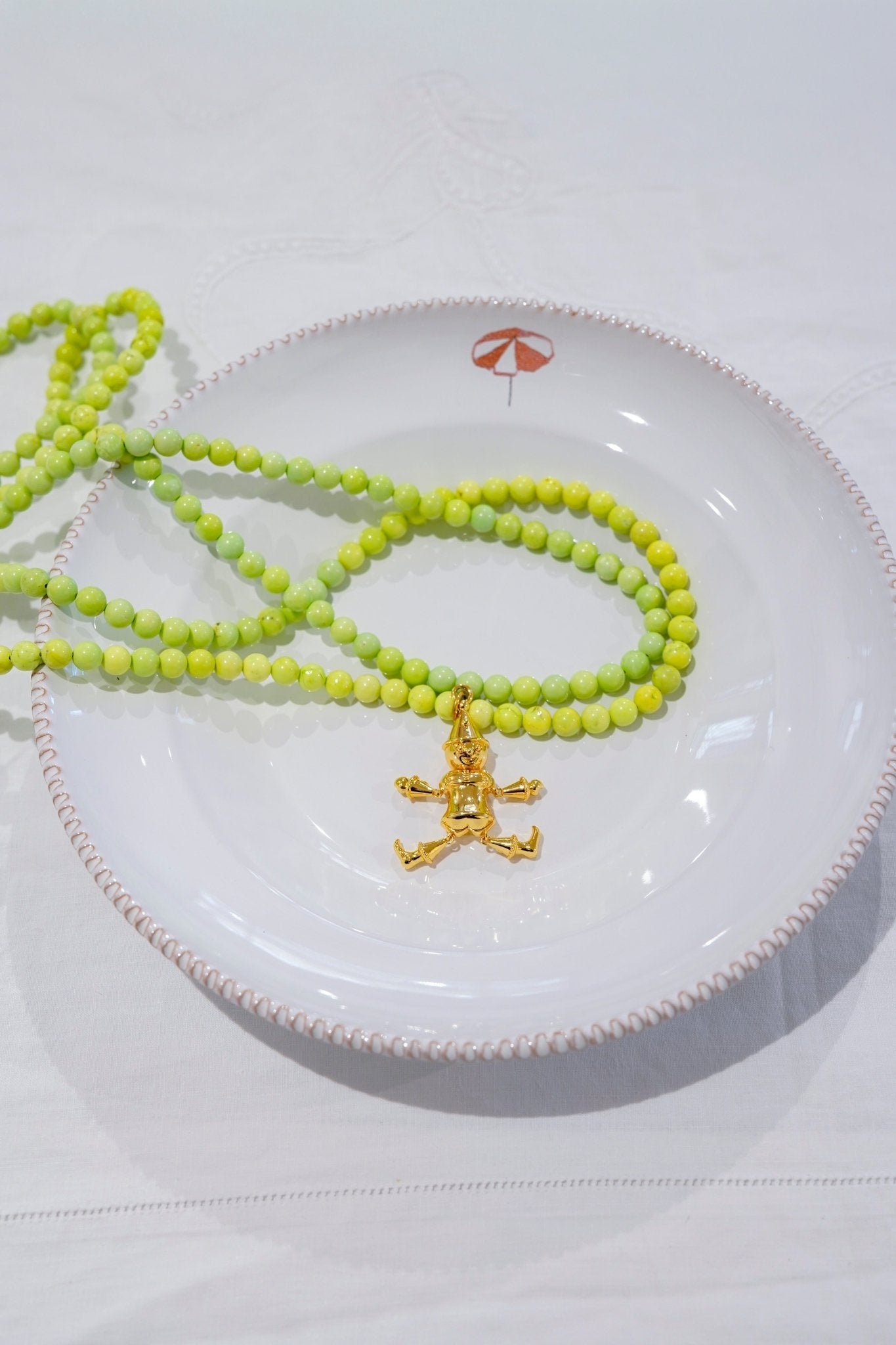 Necklace - Green bead multi wrap Pinnochio necklace