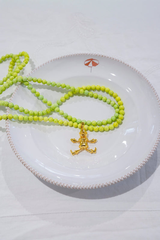 Necklace - Green bead multi wrap Pinnochio necklace