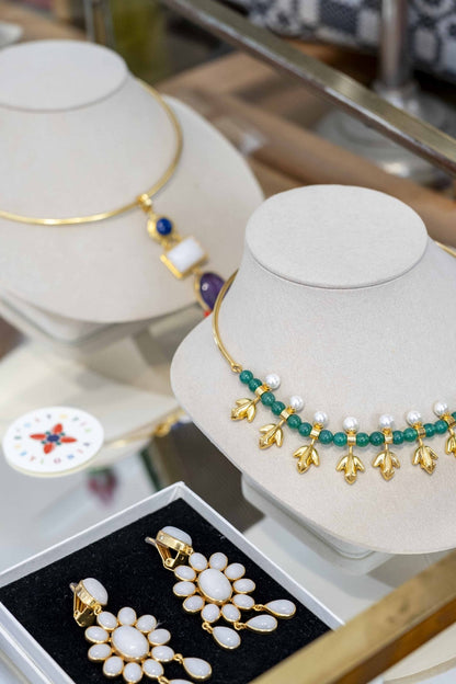 Olympia Babylonia - Frog Green Necklace