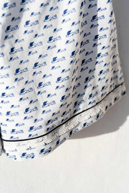 Pajamas Shorts Women - Short Mermaid Print Adorned With Lace