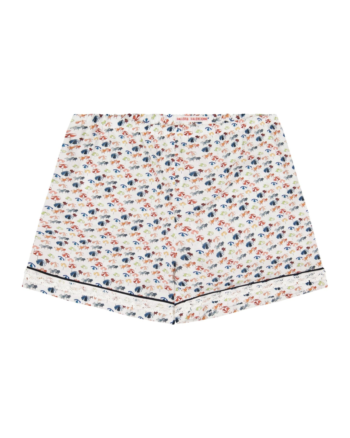 Pajamas Shorts Women - Short Ombrelloni print adorned with Lace