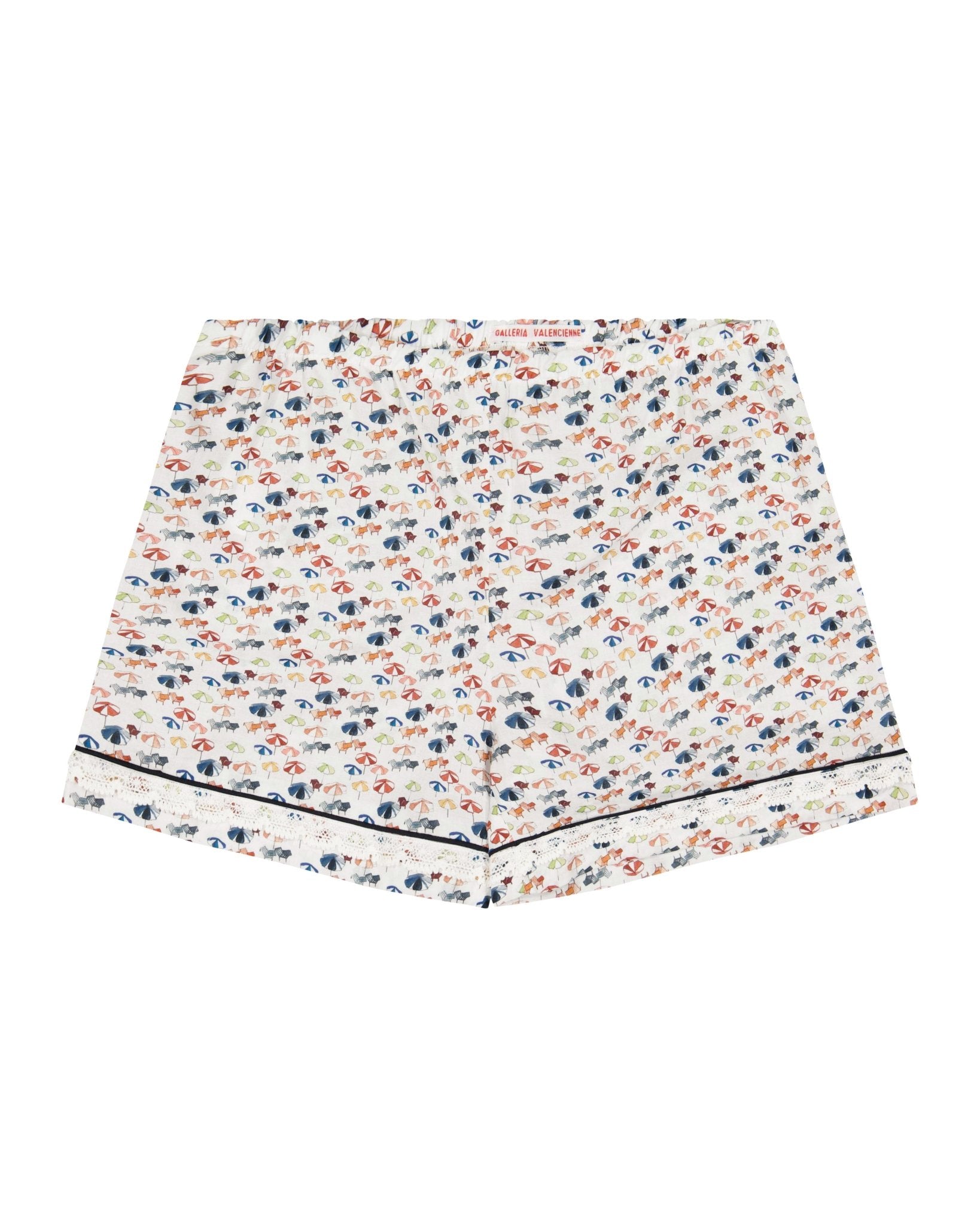 Pajamas Shorts Women - Short Ombrelloni print adorned with Lace
