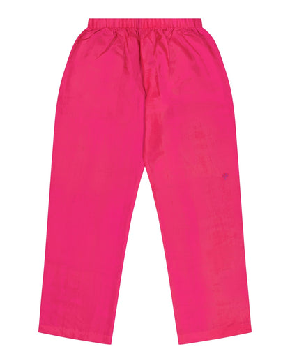 Pajamas Women - Silk pajama Fuchsia hand embroidered
