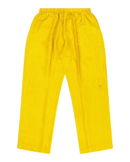 Pajamas Women - Silk pajama Mustard Hand embroidered