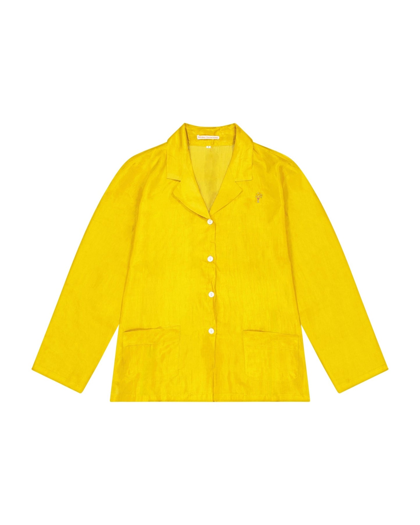 Pajamas Women - Silk pajama Mustard Hand embroidered