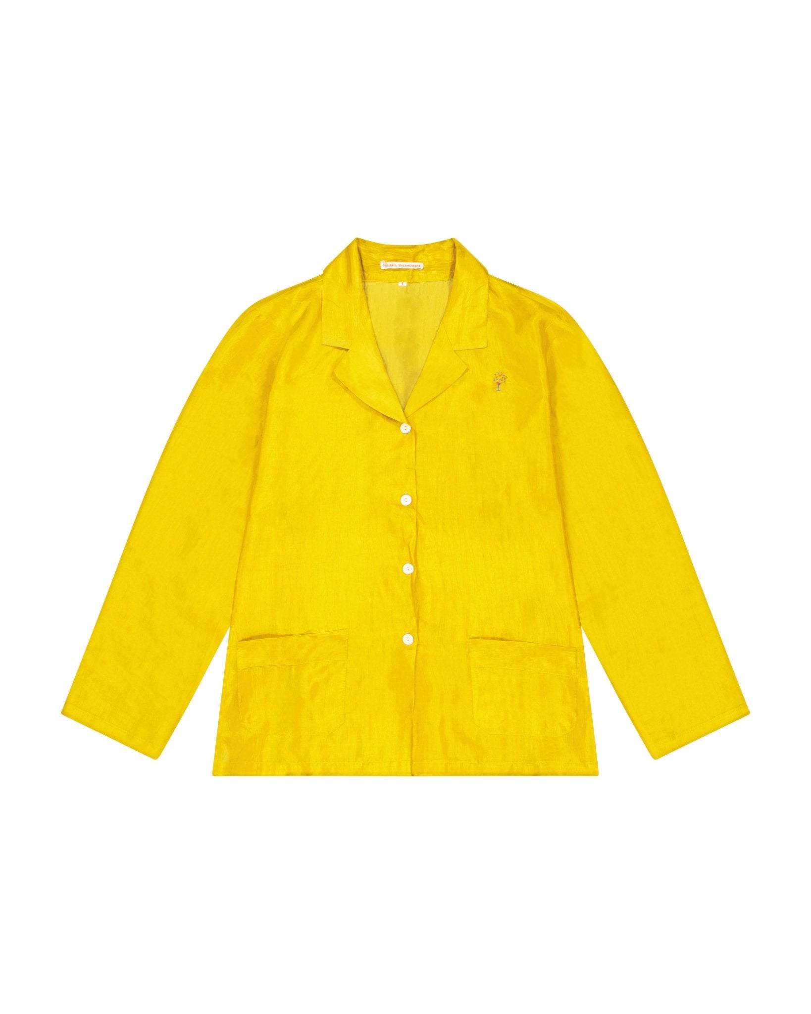 Pajamas Women - Silk pajama Mustard Hand embroidered