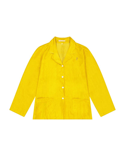 Pajamas Women - Silk pajama Mustard Hand embroidered