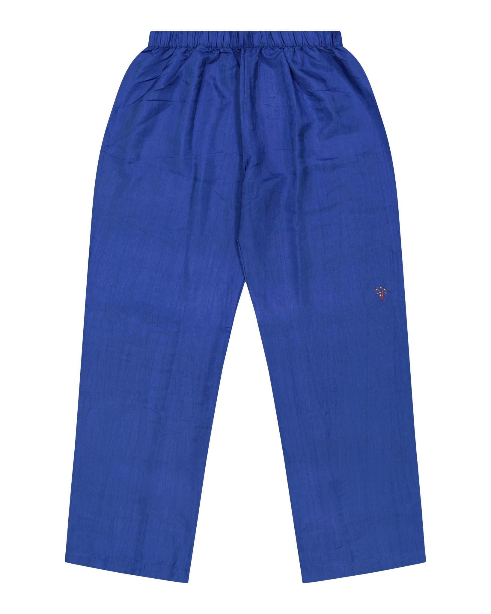 Pajamas Women - Silk pajama Night Blue hand embroidered