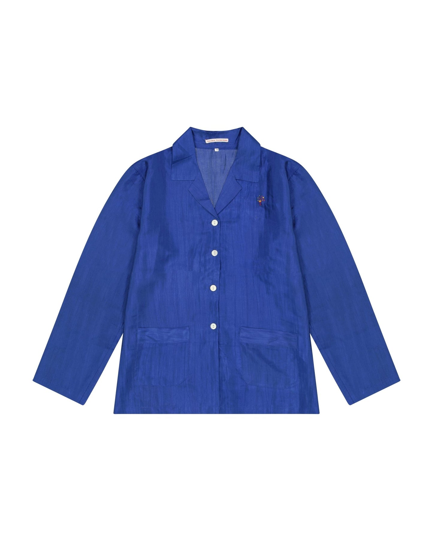 Pajamas Women - Silk pajama Night Blue hand embroidered