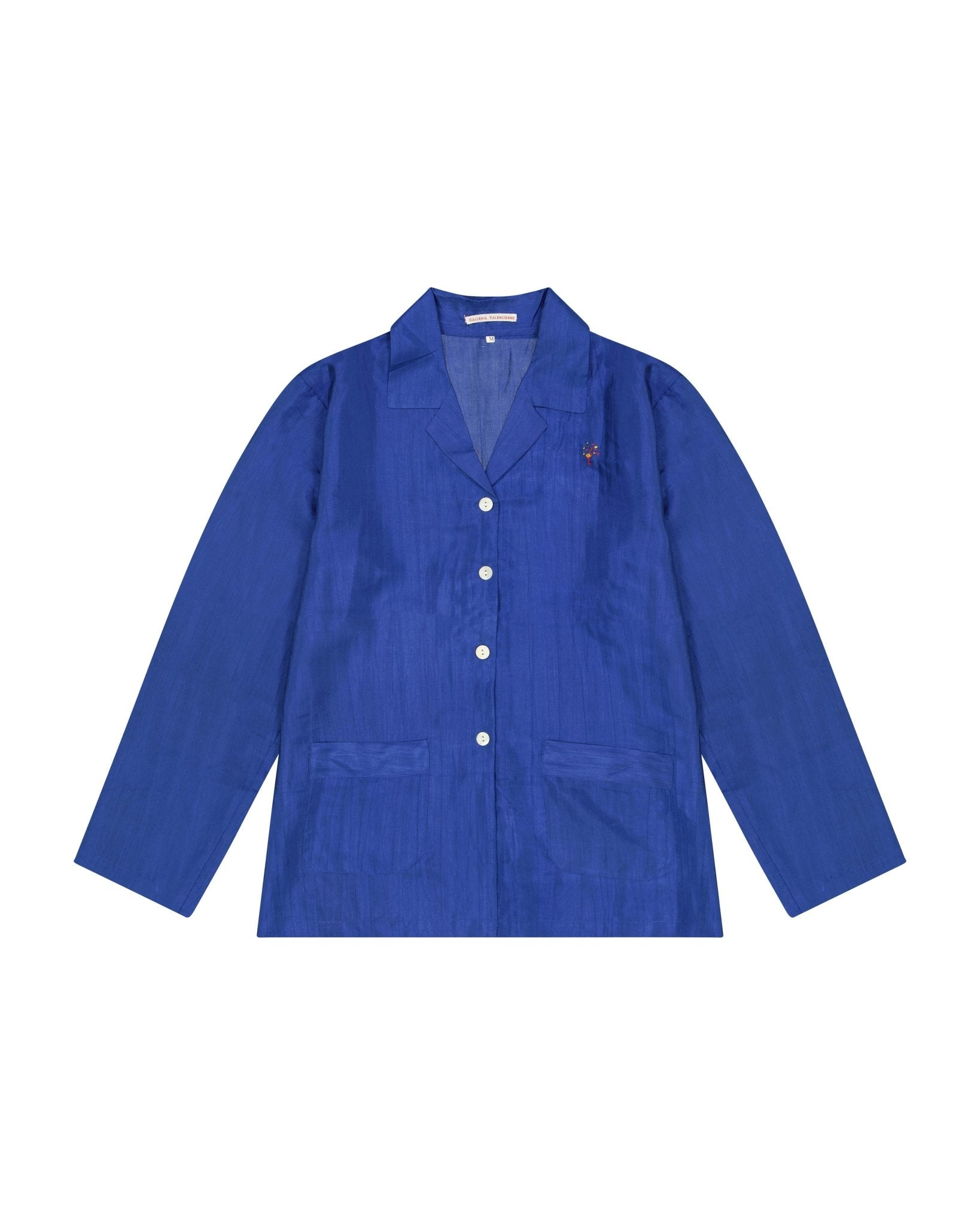 Pajamas Women - Silk pajama Night Blue hand embroidered