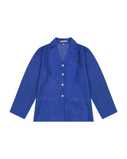 Pajamas Women - Silk pajama Night Blue hand embroidered