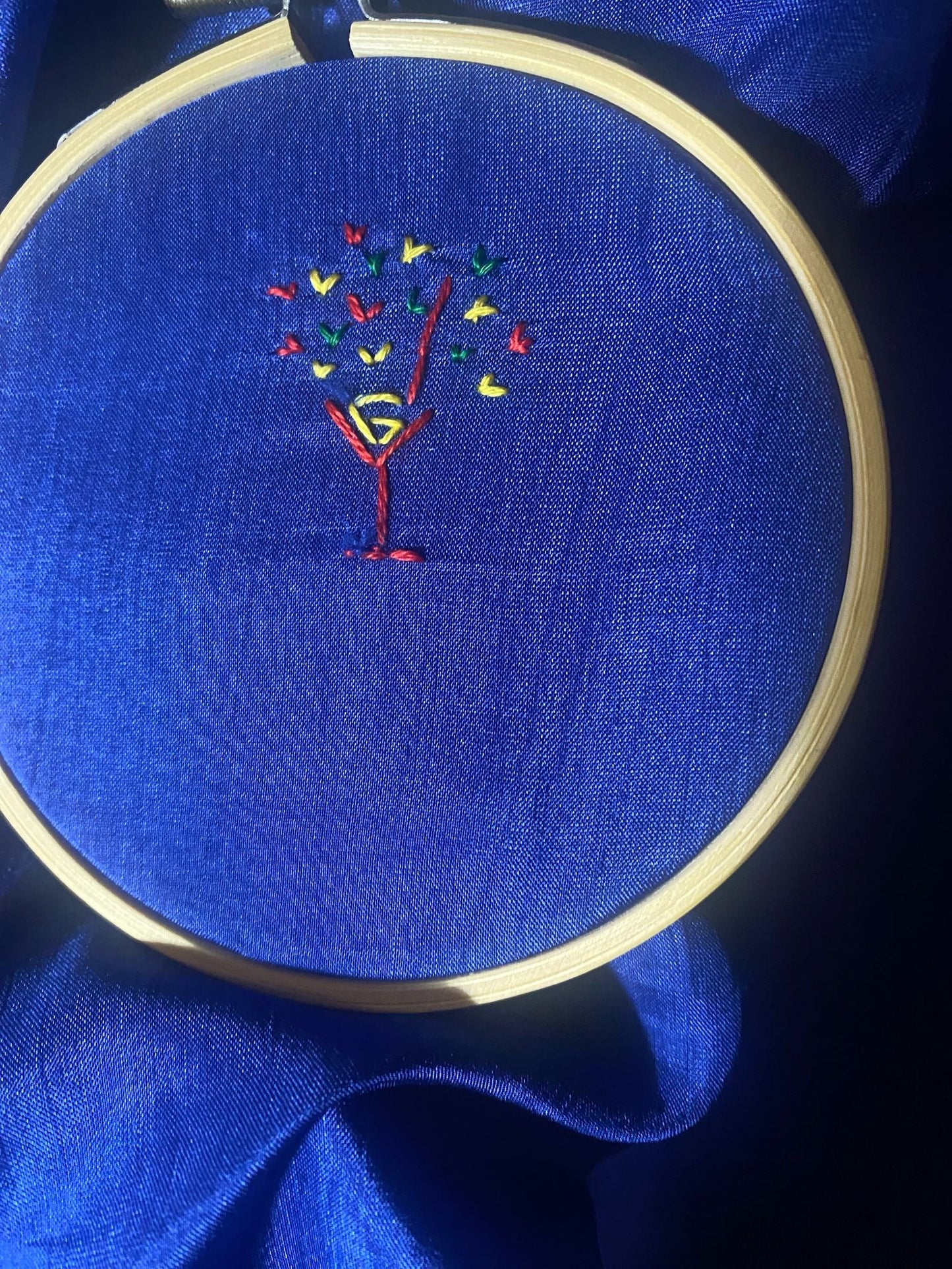 Pajamas Women - Silk pajama Night Blue hand embroidered