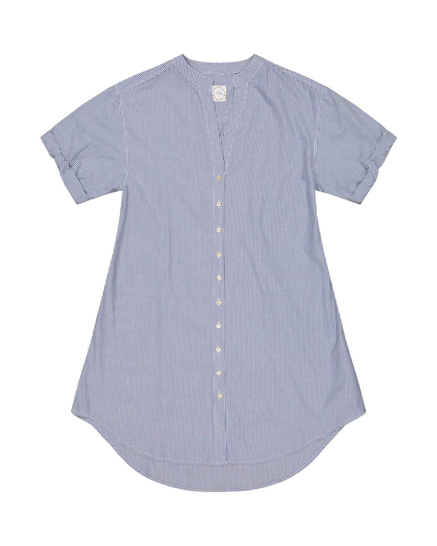 Dress - Gina Dress BLue & white thin Lines