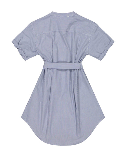 Dress - Gina Dress BLue & white thin Lines