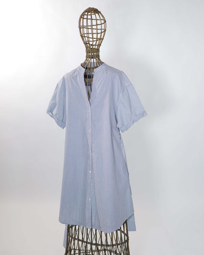 Dress - Gina Dress BLue & white thin Lines