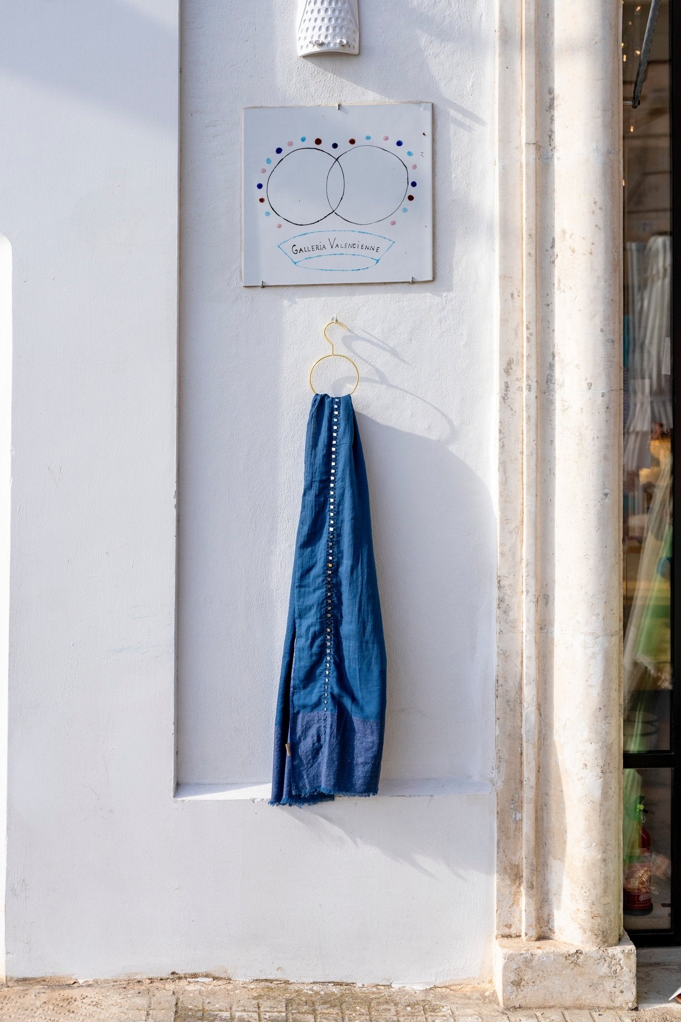 Scarf - Cotton Scarf Blue Mirrors