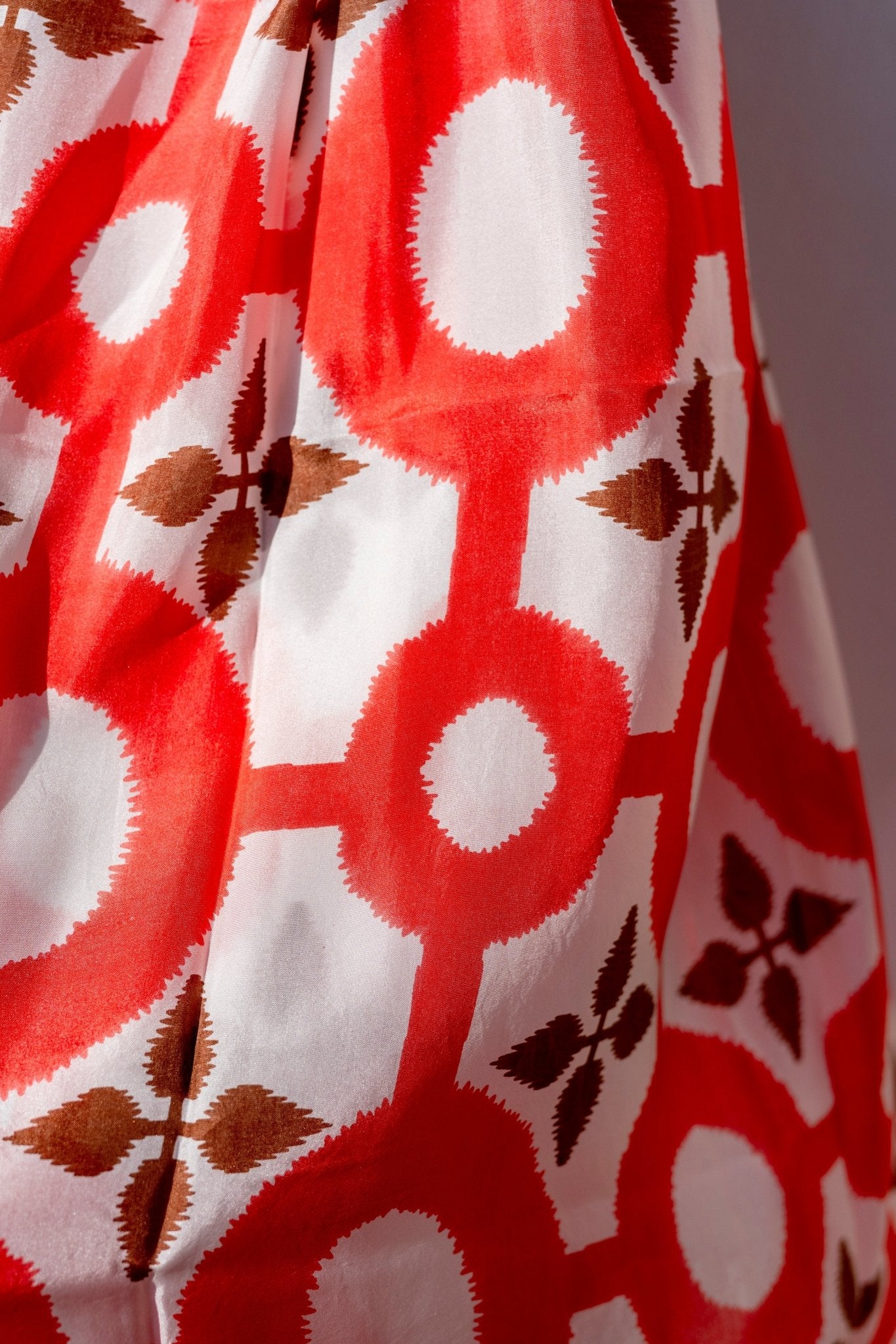 Scarf - Silk Scarf White and Red