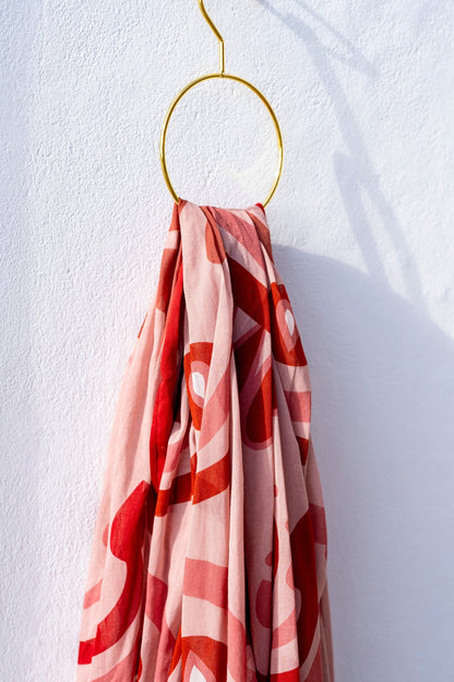 Scarf - Stole Baroque Print Pink