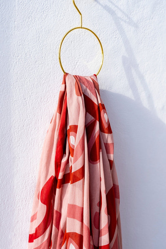 Scarf - Stole Baroque Print Pink