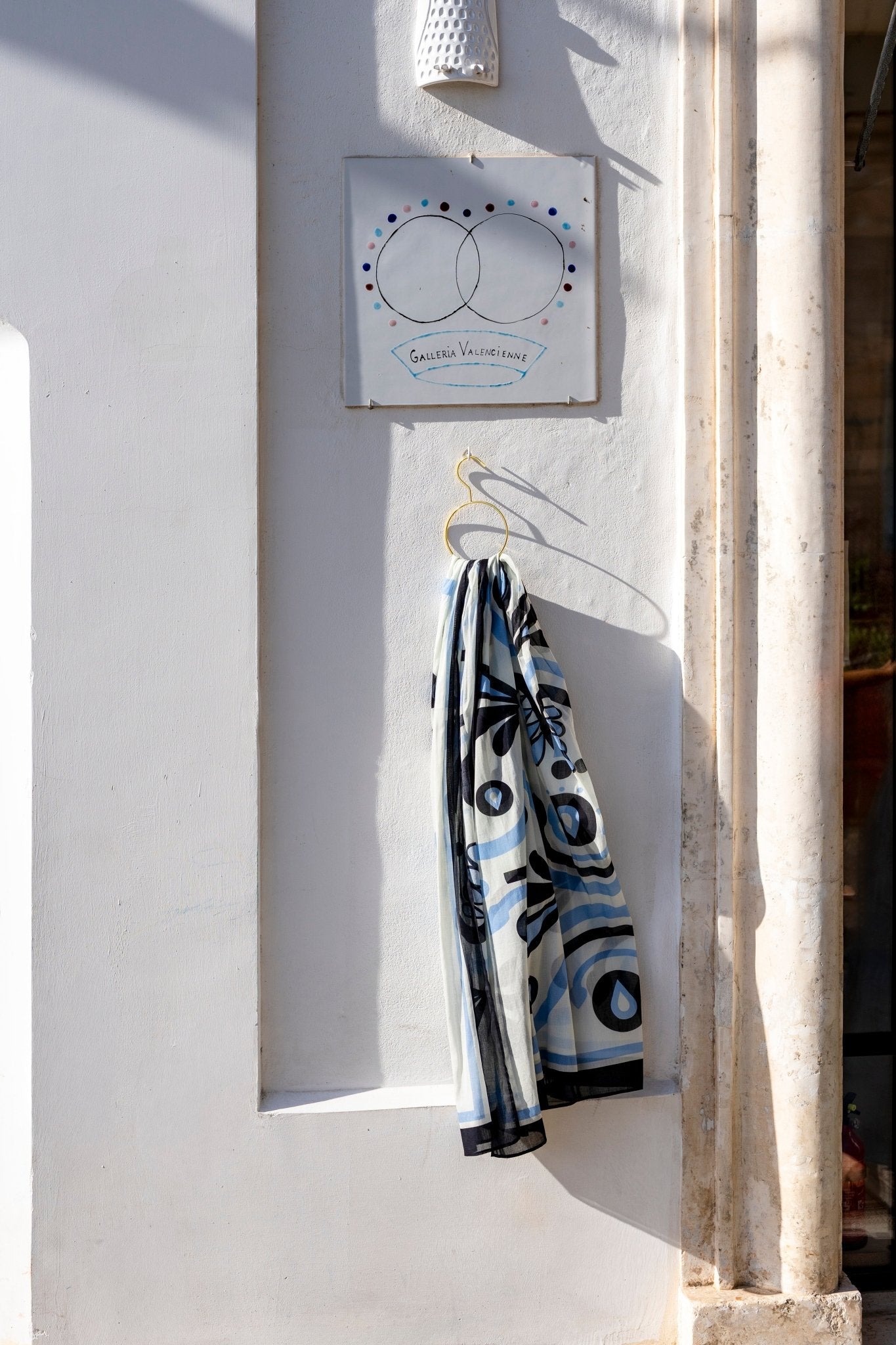 Scarf - Stole Baroque Print White