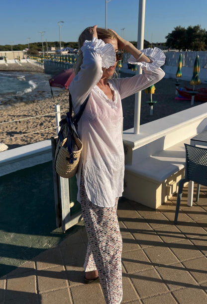 Shirt Women - Cotton Voile Tunic White