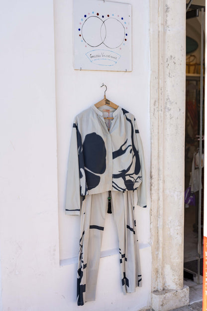 Shirt Women - Grey and Black Print